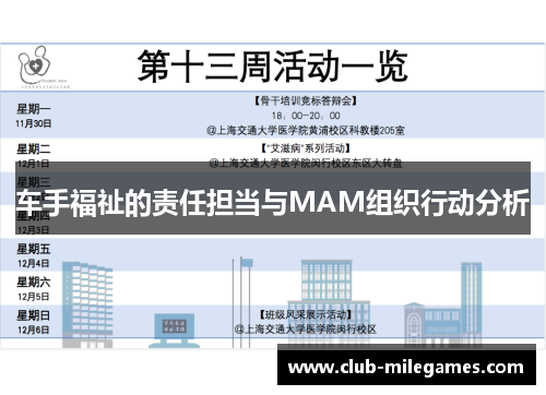 车手福祉的责任担当与MAM组织行动分析