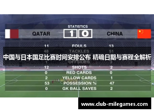 中国与日本国足比赛时间安排公布 精确日期与赛程全解析